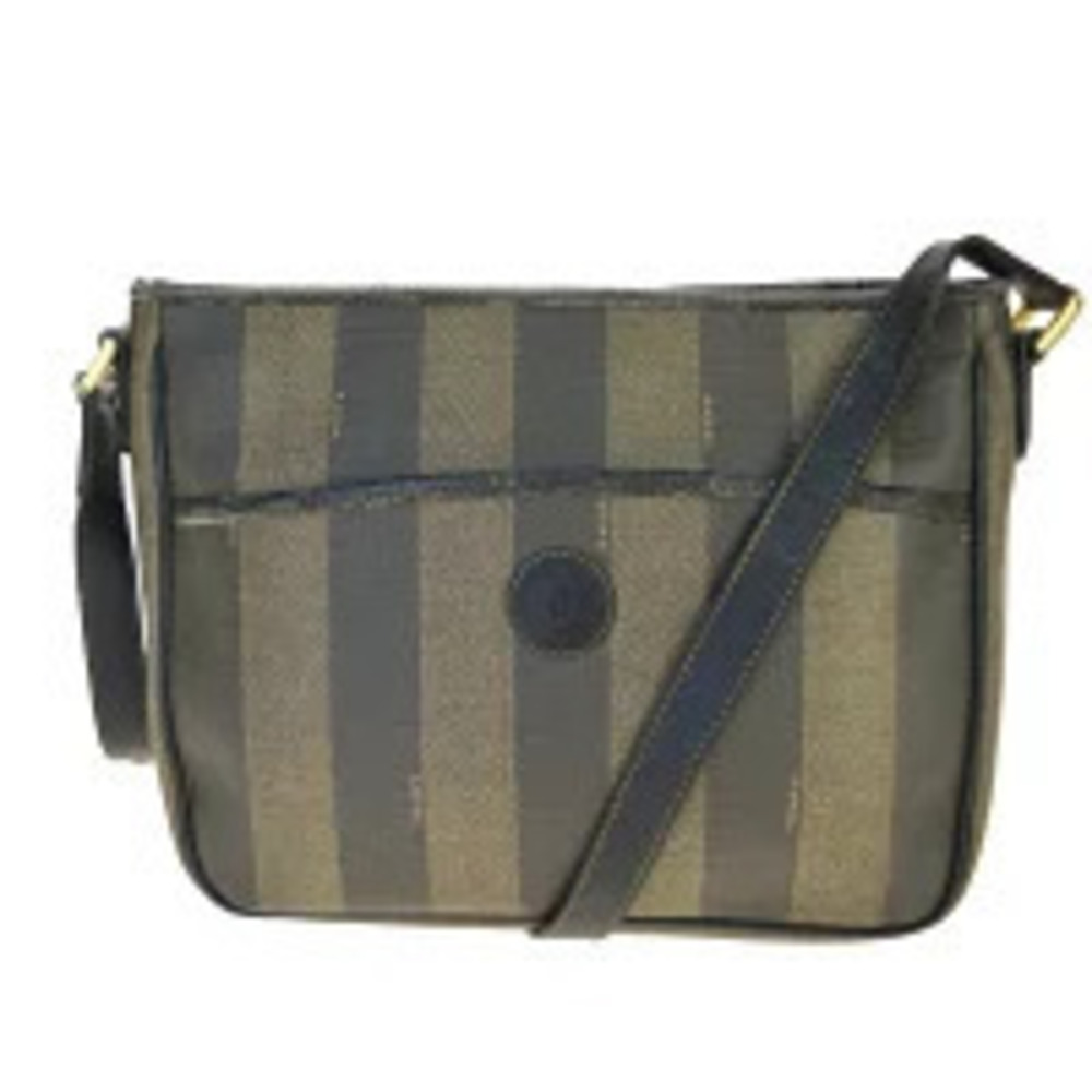 Fendi Pecan Leather Shoulder Bag Khaki Green